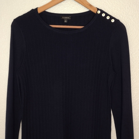 Talbots Women's Ribbed Knit Pullover Long Sleeve Crewneck Sweater Size S - Picture 3 of 13